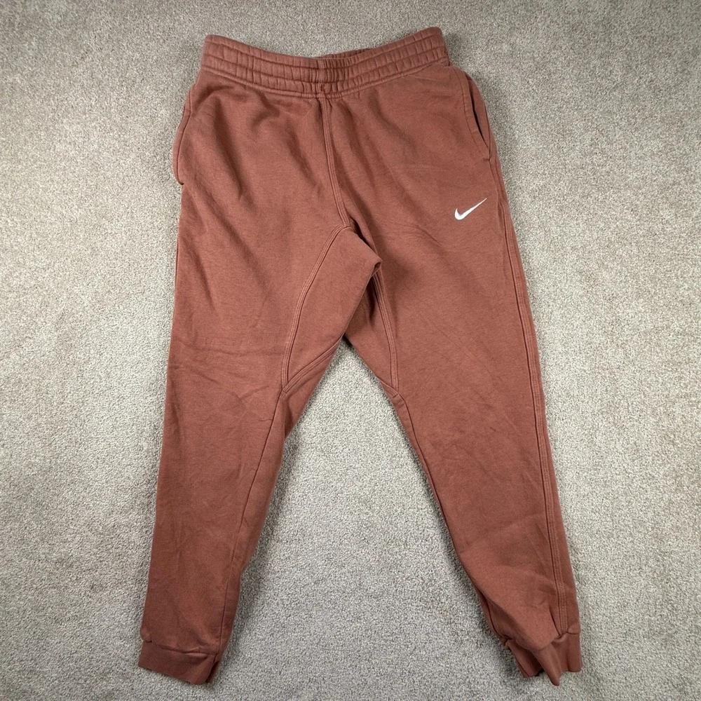Nike Sports Club Fleece Joggers Mens Medium Rust Terracotta Orange Sweatpants